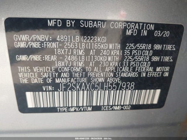 2020 SUBARU FORESTER TOURING 9