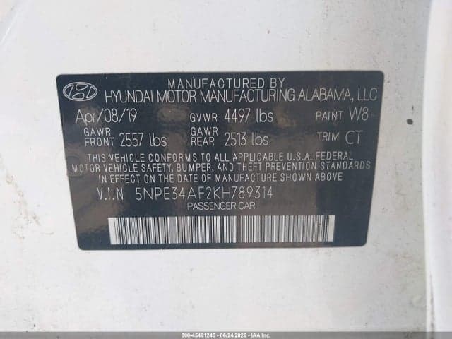 2019 HYUNDAI SONATA SEL 9
