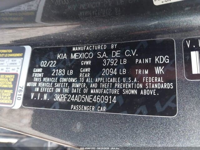 2022 KIA FORTE LXS 9
