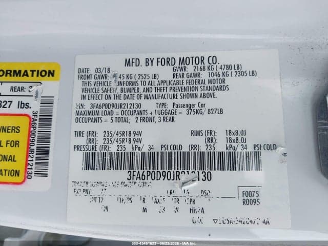 2018 FORD FUSION PLATINUM/TITANIUM 9