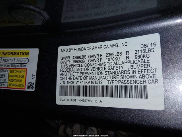 2019 HONDA ACCORD LX 9