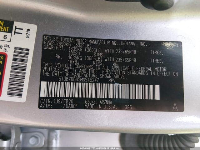 2021 TOYOTA HIGHLANDER LE 9