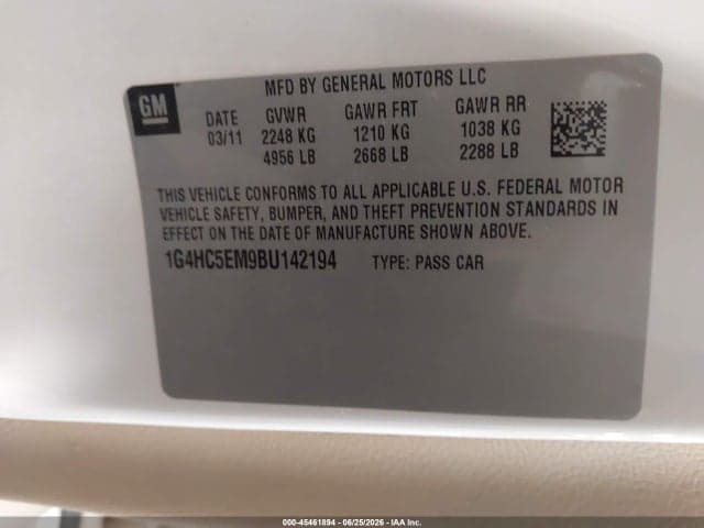 2011 BUICK LUCERNE CXL 9
