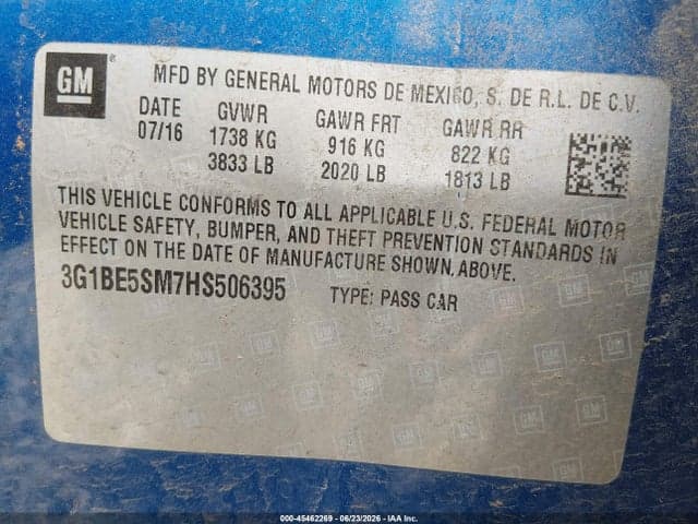 2017 CHEVROLET CRUZE LT AUTO 9