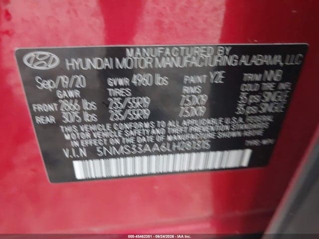2020 HYUNDAI SANTA FE SEL 2.0T 9