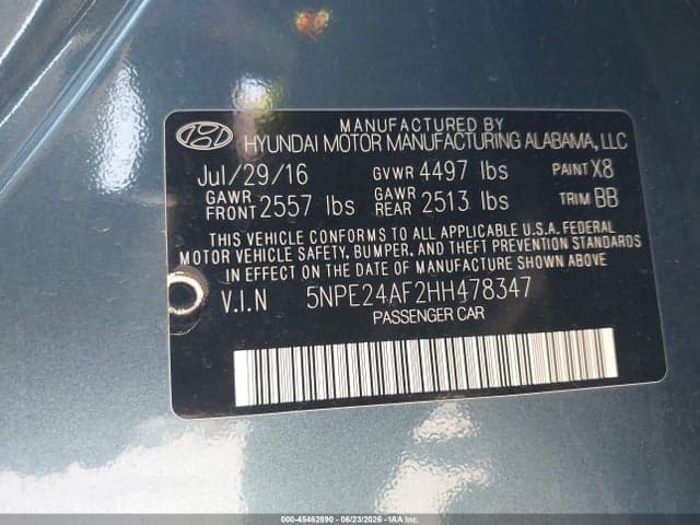 2017 HYUNDAI SONATA SE 9