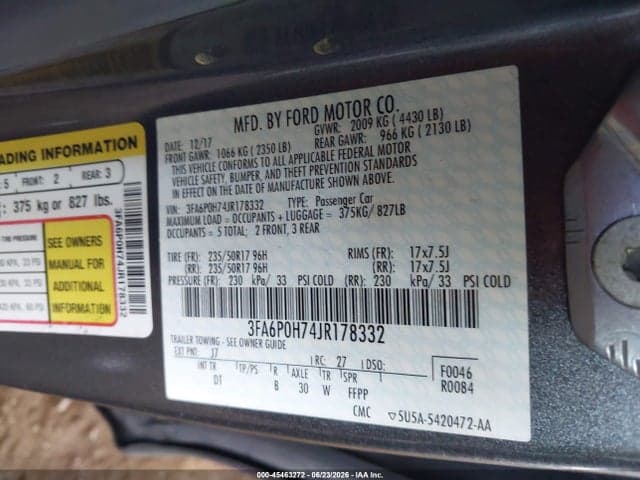 2018 FORD FUSION SE 9