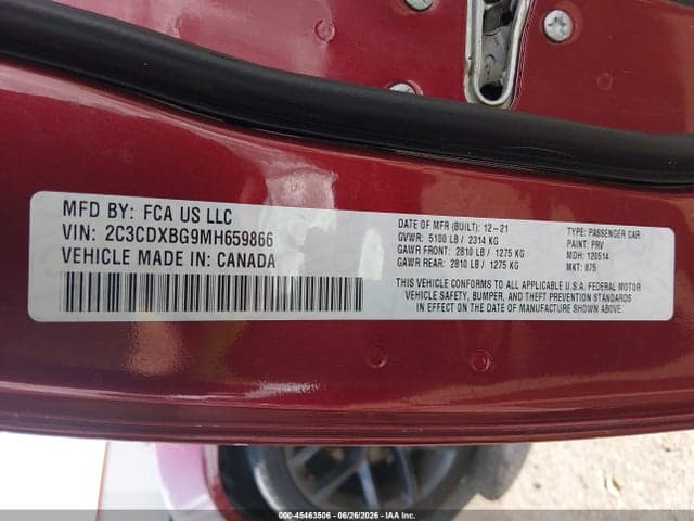 2021 DODGE CHARGER SXT RWD 9