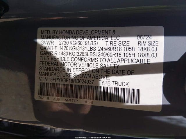 2024 HONDA RIDGELINE SPORT 9