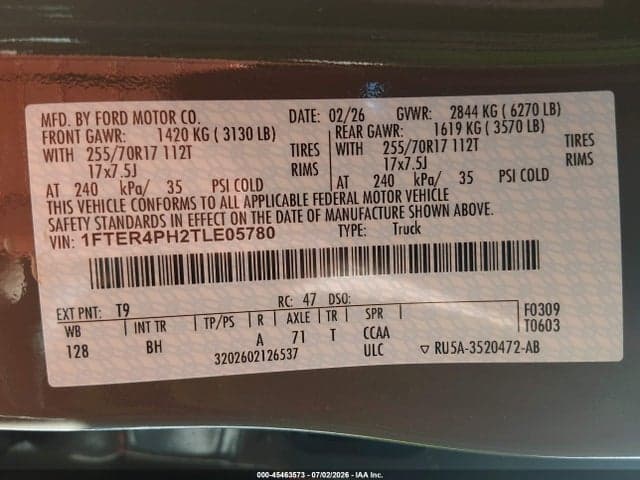 2026 FORD RANGER XL 9