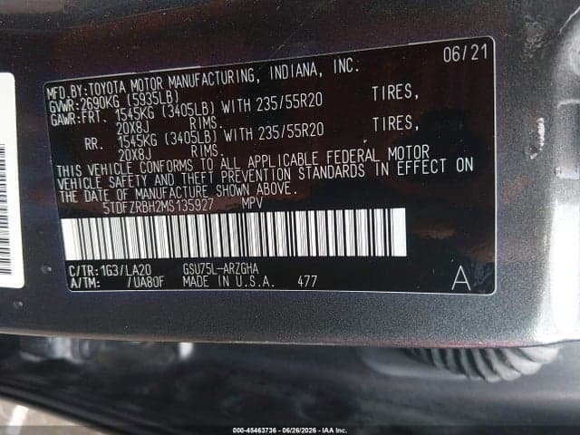 2021 TOYOTA HIGHLANDER PLATINUM 9
