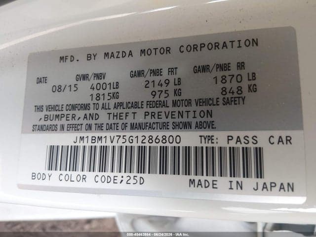 2016 MAZDA MAZDA3 I TOURING 9