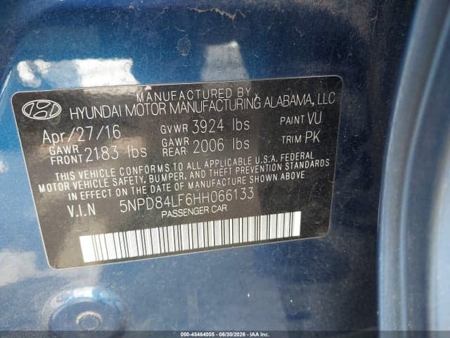2017 HYUNDAI ELANTRA SE 9