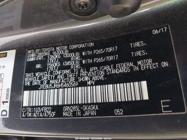 2017 TOYOTA 4RUNNER SR5 9