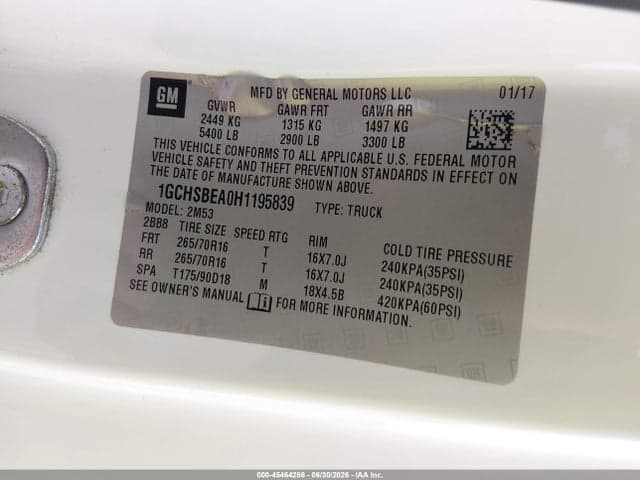 2017 CHEVROLET COLORADO 2WD WT 9