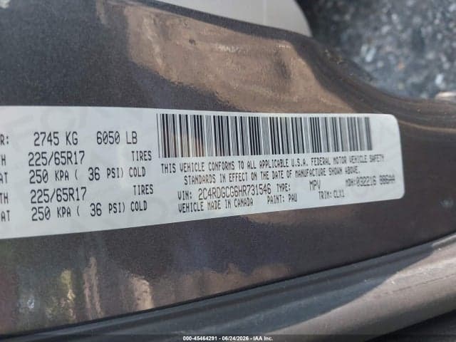 2017 DODGE GRAND CARAVAN SXT 9