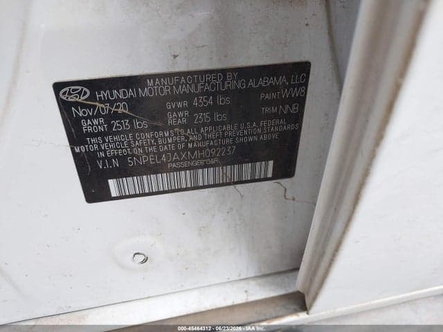 2021 HYUNDAI SONATA SEL 9