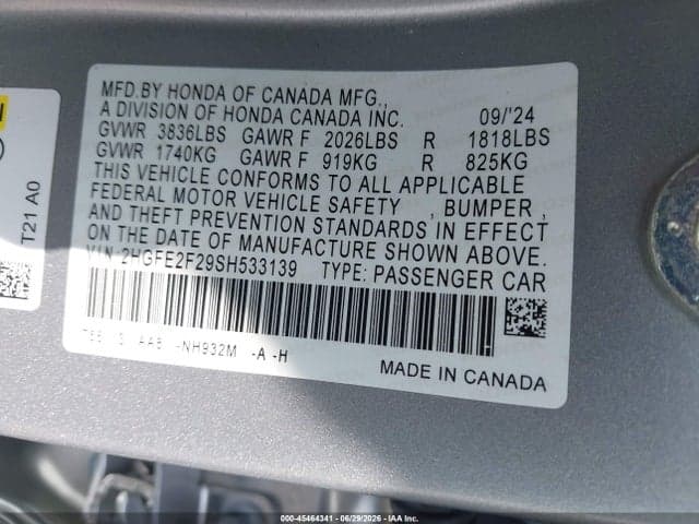 2025 HONDA CIVIC LX 9