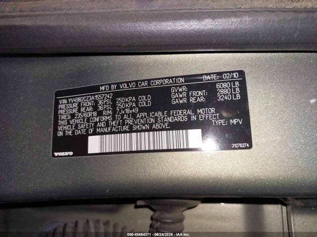 2010 VOLVO XC90 3.2 9