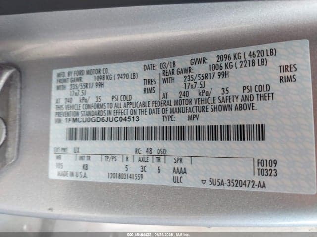 2018 FORD ESCAPE SE 9