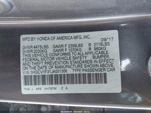2018 HONDA ACCORD SPORT 9