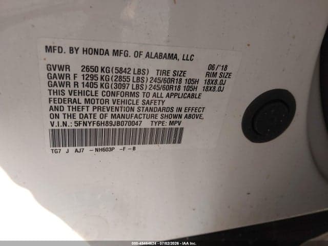 2018 HONDA PILOT EX-L 9