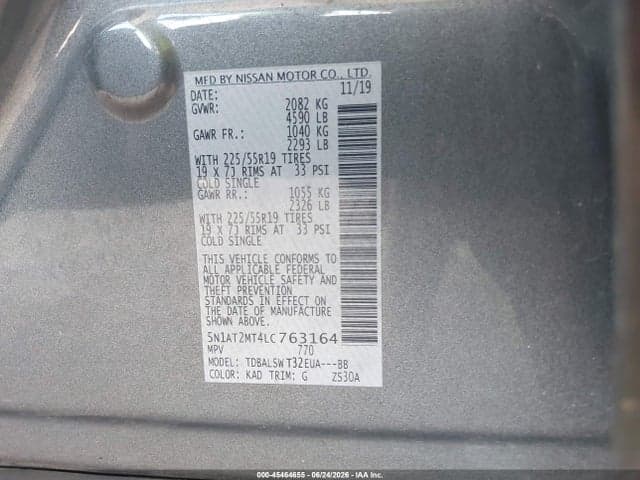 2020 NISSAN ROGUE SL FWD 9