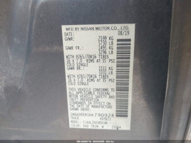 2019 NISSAN FRONTIER SV 9