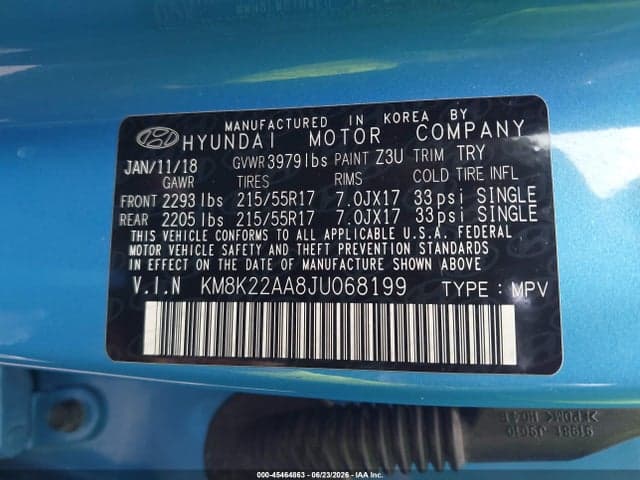2018 HYUNDAI KONA SEL 9