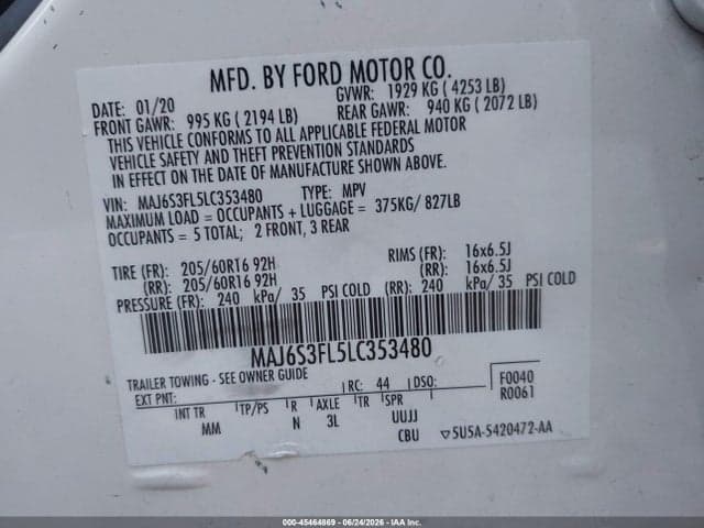 2020 FORD ECOSPORT S 9