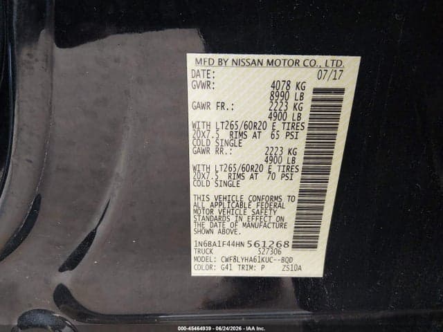 2017 NISSAN TITAN XD PLATINUM RESERVE DIESEL 9