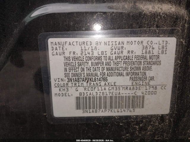 2019 NISSAN SENTRA SV 9