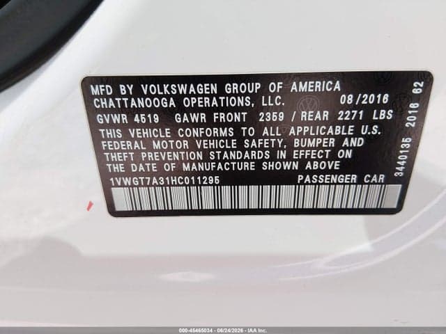 2017 VOLKSWAGEN PASSAT 1.8T SE 9