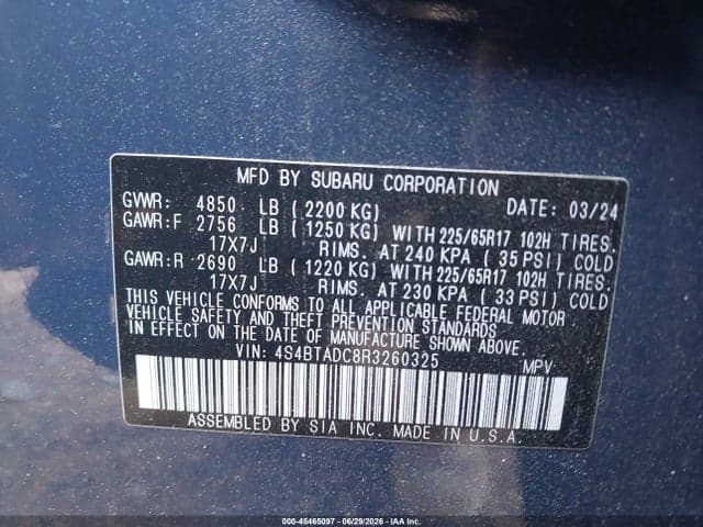 2024 SUBARU OUTBACK PREMIUM 9