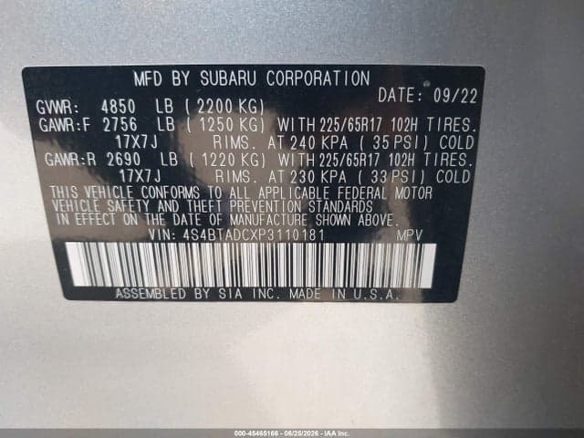 2023 SUBARU OUTBACK PREMIUM 9