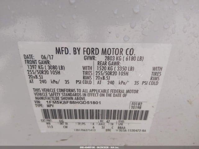 2017 FORD EXPLORER LIMITED 9
