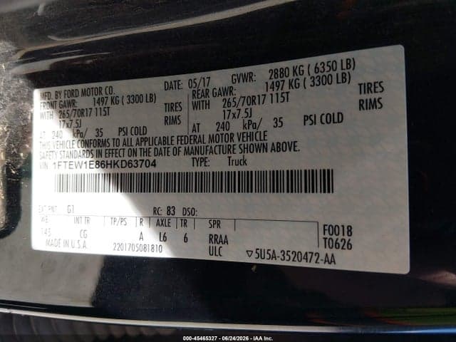 2017 FORD F-150 XL/XLT 9