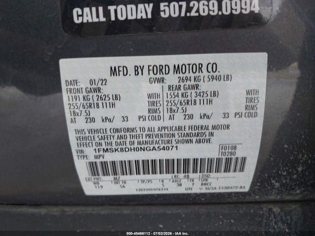 2022 FORD EXPLORER XLT 9