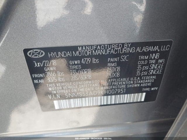 2019 HYUNDAI SANTA FE ULTIMATE 9