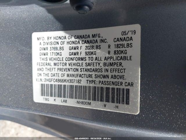 2019 HONDA CIVIC LX 9