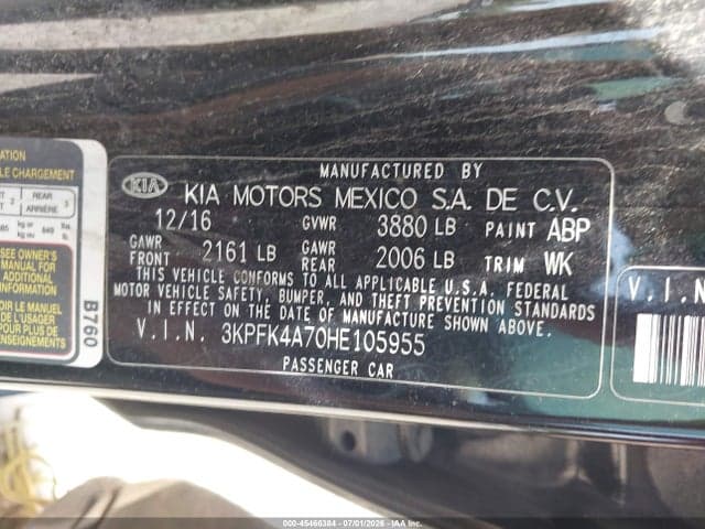 2017 KIA FORTE LX 9