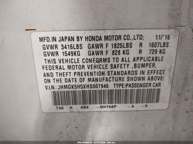 2017 HONDA FIT LX 9