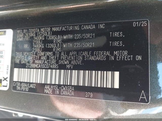 2025 LEXUS RX 350H LUXURY 9