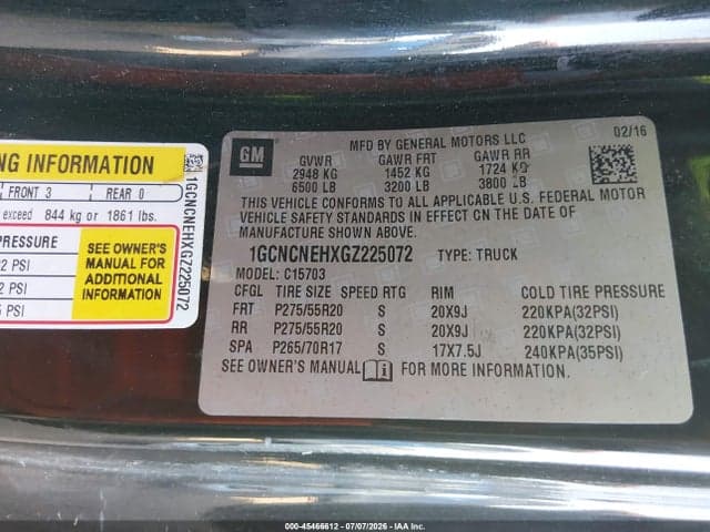 2016 CHEVROLET SILVERADO 1500 WORK TRUCK 9