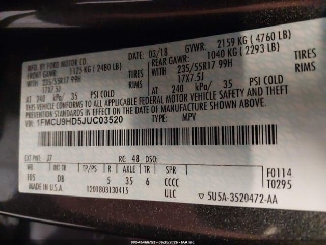 2018 FORD ESCAPE SEL 9