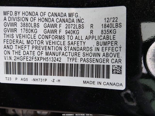2023 HONDA CIVIC SPORT 9