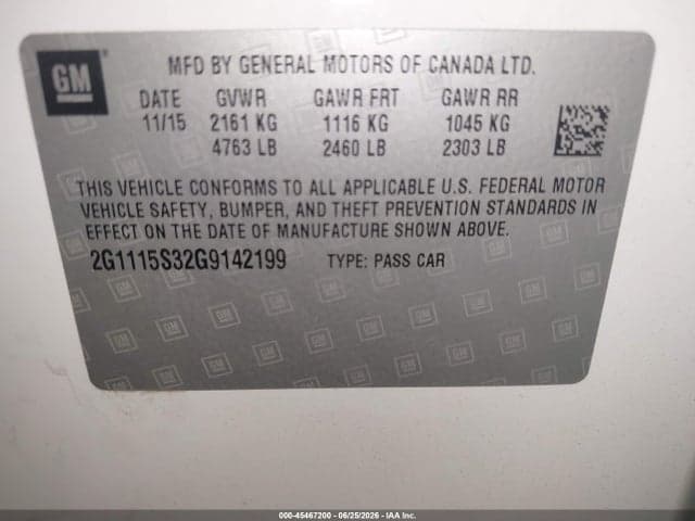 2016 CHEVROLET IMPALA 2LT 9
