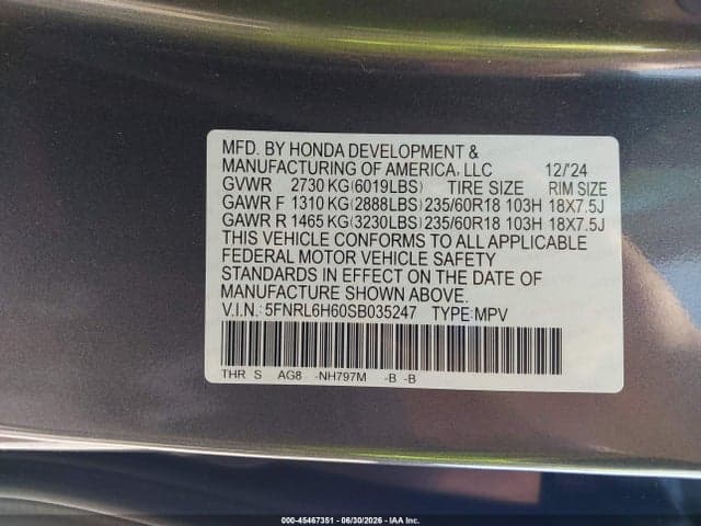 2025 HONDA ODYSSEY EX-L 9