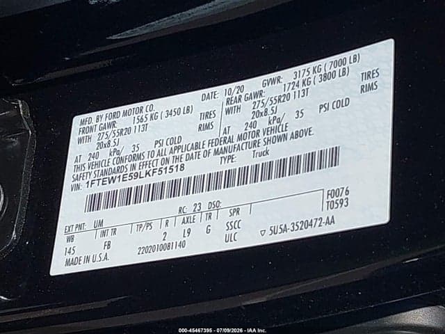 2020 FORD F-150 XLT 9