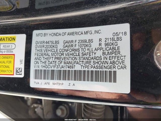 2018 HONDA ACCORD SPORT 9